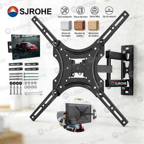 Sjrohe X-400 Base Soportes De Pantalla Pared Tv 14 A 55 Pulgadas Soporta 30kg Soporte De Tv Universal Compatible Soporte Universal Mural Para Televisión Monitor Inclinable Y Ajustable Color Negro
