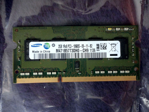 Memoria Para Laptop 2 Gb Ddr3 Pc3 10600 Samsung