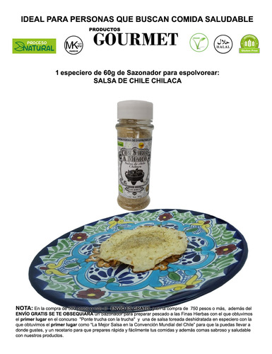 Salsa Chile Chilaca Deshidratada En Polvo De 60g, 100% Nat