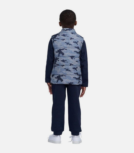 Trio Roupas Infantis Calvin Klein Com Colete Azul 4 Anos