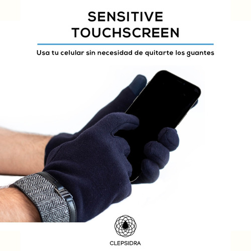 Imagen 8 de 8 de Guante Hombre De Tela Para El Frio Para Pantallas Táctiles.