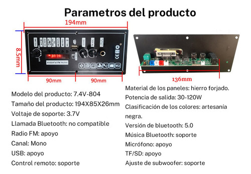 . Placa Amplificadora De Mp3 Bluetooth,ayuda Usb/tf/