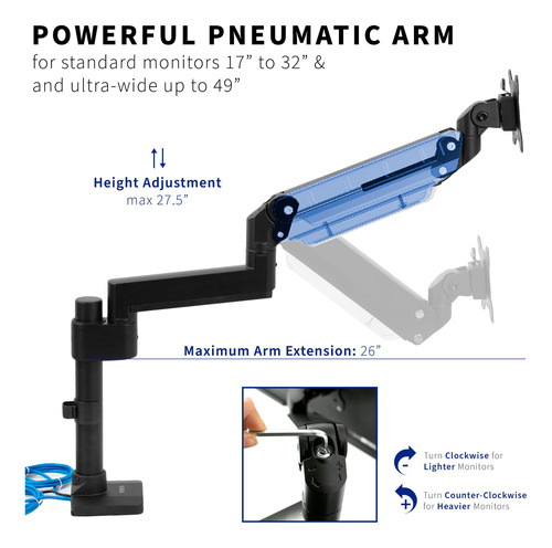 Monitor Arm Vivo Stand-v101gtu Para Ultrawide 49 15kg