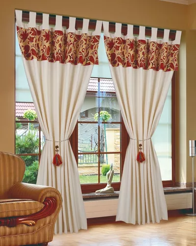 JUEGO DE CORTINAS CORTAS LISAS CON BOTÓN EN TELA TIPO JACKARD (INCLUYE 2  PAÑOS DE 150X135cm APROX. CADA PAÑO) – FLOBER BLANQUERIA