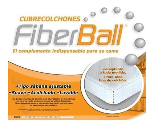 Imagen 3 de 8 de Cubre Colcon Protector Fiberball Acolchado Lavable Ajustable