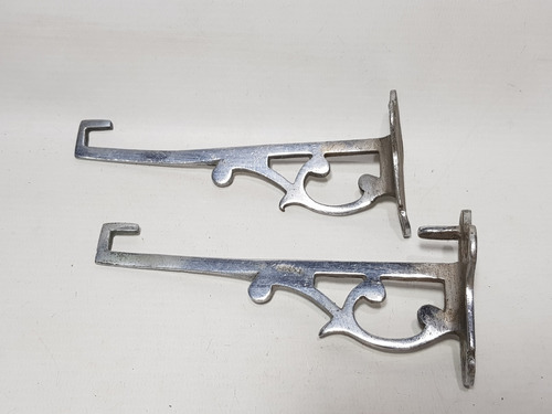 Imagen 1 de 8 de Antiguas Ménsulas Bronce Niquelado Baño Repisa Mag 59231