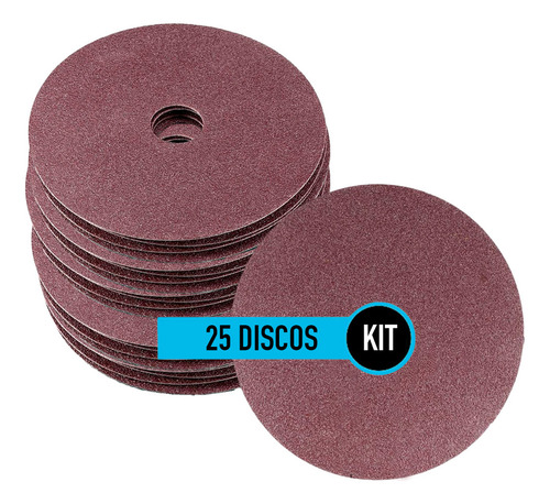 Kit 25 Disco Lixa Esmerilhadeira Lixadeira Grao 60 115mm