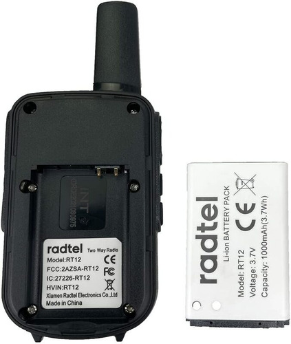 Par De Radio Ht Radtel Mini 16 Canais 462mhz 467mhz Bandas De Freqüência Uhf Cor Preto