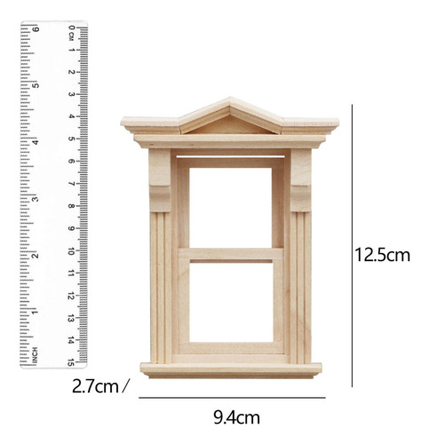 1: 12 Muebles De Casa De Muñecas Con Ventana De Madera,