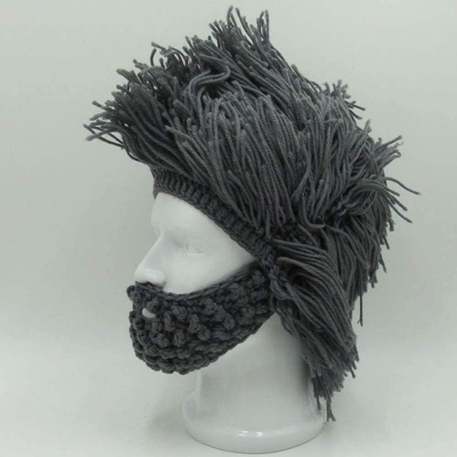 Gorro Tejido A Mano De Invierno Con Diseno De Barba