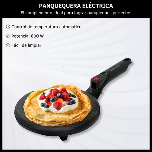 Panquequera Eléctrica Kanji Antiadherente Bowl Batidor Full