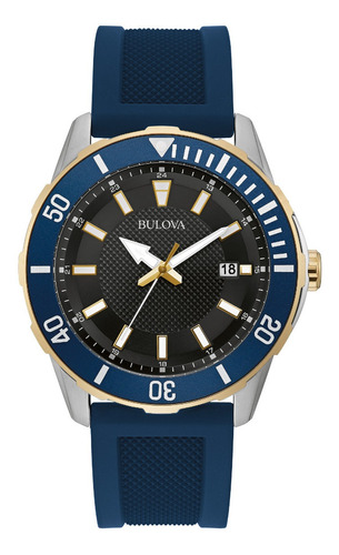 98b345 Reloj Bulova Quartz Classic Para Caballero Azul