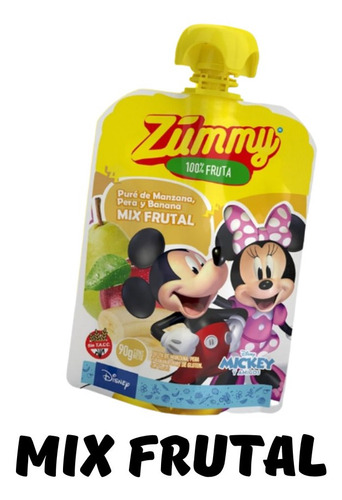 Imagen 5 de 7 de Puré De Fruta Natural, Marca Zummy Disney Por 90gr
