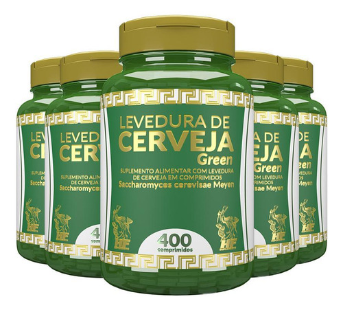 Levedura De Cerveja Green+ Hf Suplements 5x 400 Comp