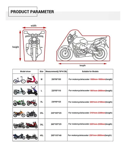Funda Bicicleta Impermeable Para Honda Cbr 300r Abs