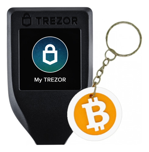 Trezor Model T Hardware Wallet + Llavero Bitcoin Blanco