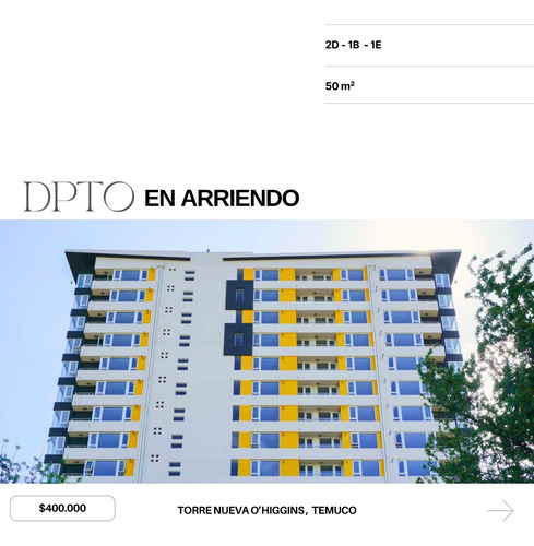 Departamento En Arriendo - Torre Nueva Ohiggins, Temuco