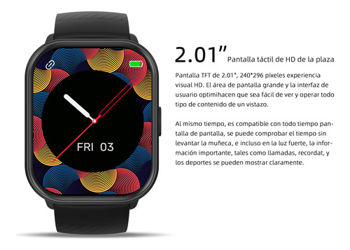 2.01'' Reloj Inteligente Bluetooth Llamada Mujer Smartwatch