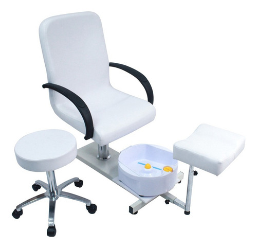 Silla Hidráulica Para Pedicure Spa Incluye Banco Y Deposito Color Blanco Forma De La Base Rectangular Tipo De Respaldo Rectangular