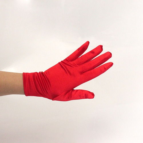 Guantes Cortos Rojos Mujer 20 Cm De Largo