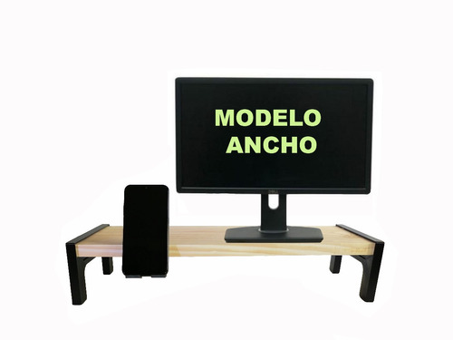 Soporte Base Para Monitor Tamaño Ancho + Porta Celular