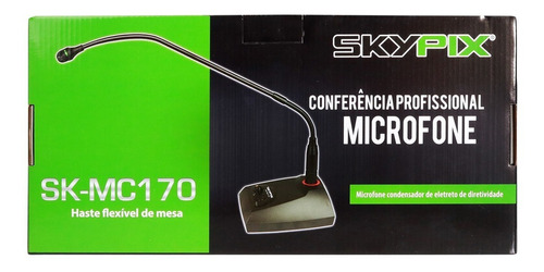 Microfone De Mesa Profissional Gooseneck Sk-mc170 Skypix Cor Preto