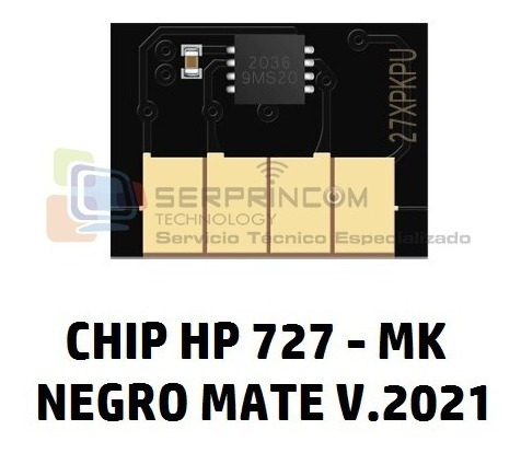 Chip Cartucho Hp 727 Chip Plotter T2500 T1500 Negro Mate