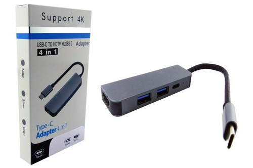 Hub 4 En 1 .- 2 Usb 3.0 + Hdmi + C Carga Rápida -. 