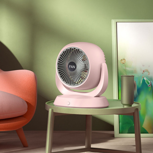 Ventilador Portátil De Piso Cm-top 3 Velocidades Usb Recargable Color Rosa
