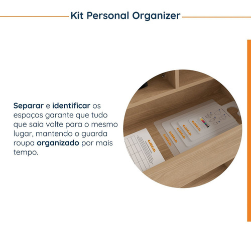 Guarda-roupa Modulado Joy 3 Peças Canto, Nicho Com 2