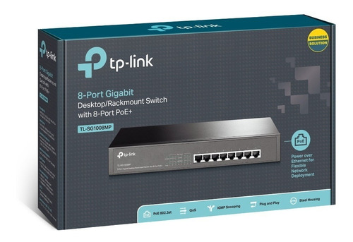 Switch Poe 8 Puertos Smart 153w, Tp-link Tl-sg1008mp