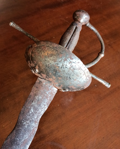 Imagen 3 de 9 de Antigua Espada Ropera Portuguesa Hoja Flamigera Siglo Xvii.