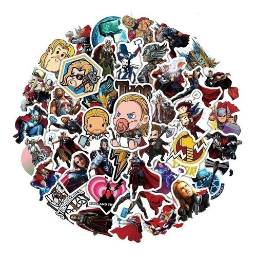 Imagen 2 de 3 de Thor - Set De 50 Stickers / Calcomanias / Pegatinas