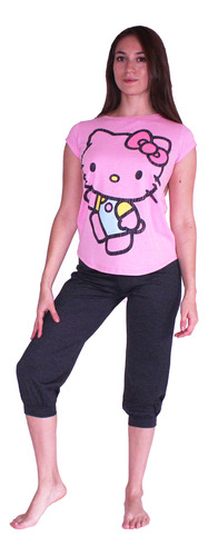 Pijama Mujer Algodón Capri Estampado Hello Kitty S1021214-05