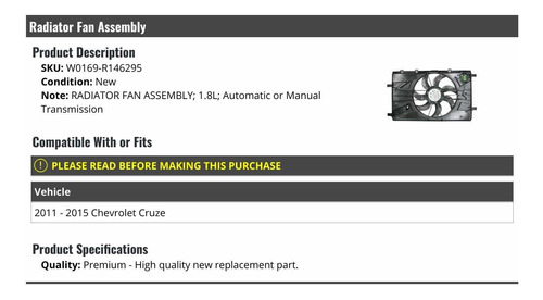 Conjunto Ventilador Refrigeracion Para Radiador Chevy L