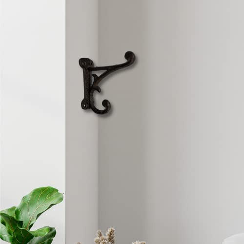 Colgador De Pared Vintage Hierro Fundido, Resistente Marrón