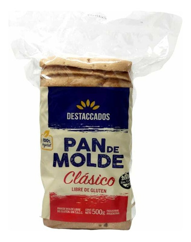 Pan De Molde Feteado Clasico Libre De Gluten 100% Vegetal