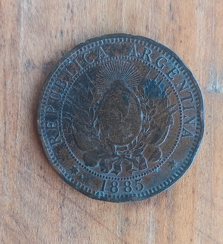 D-argentina Moneda Nacional 2 Centavos Patacon 1885 Cobre