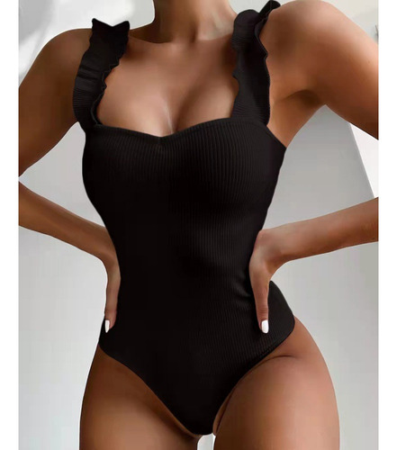 Traje De Baño De Una Pieza De Poliéster De Color Liso Para M