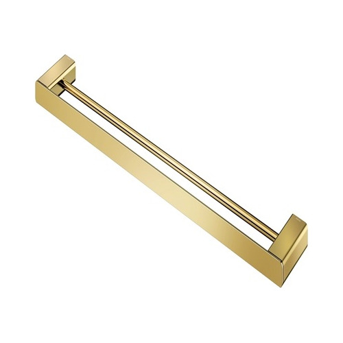Toalheiro Duplo Bastão Flat 60mm Ouro Polido 01013743 Docol
