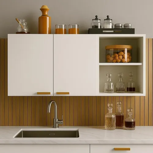 Armário de Cozinha Multiuso Aéreo com Nicho