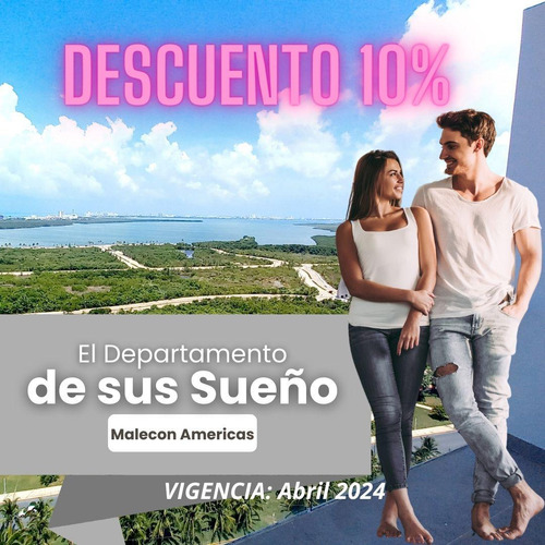 Departamento En Venta 2 Recámaras, Piso 15 4, Malecón Américas, Av. Bonampak, Cancún