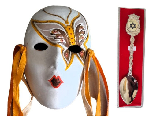 Pack Coleccionable : Mascara Veneciana + Cucharita Israel