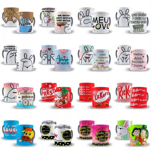 Artes Páscoa Canecas 1000 Estampas Sublimação