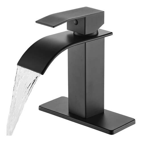 Ryuwanku Grifo De Baño Negro Mate Moderno Cascada Grifo De L