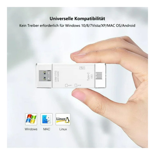 Adaptador Lector Tarjetas Usb Tipo-c Sd Tf Otg Pc