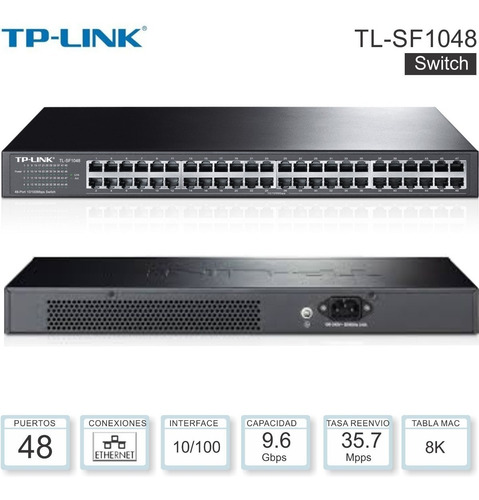 Switch Tp-link 48 Puertos 10/100 Mbps No Administrable Para