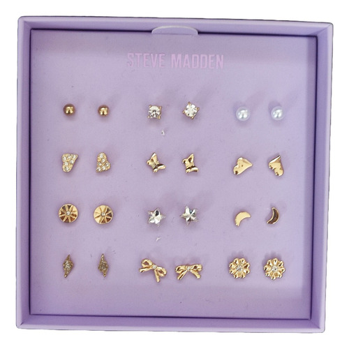 Juego De 12 Pares De Aretes Para Dama, Steve Madden, Regalo