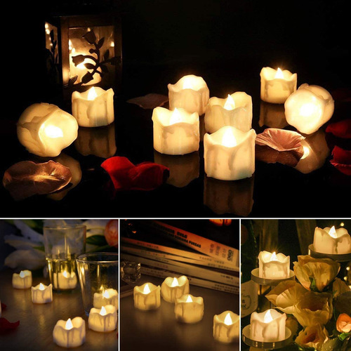 Velas Led, Juego De 12 Velas Led Sin Llama, Candelitas Led T
