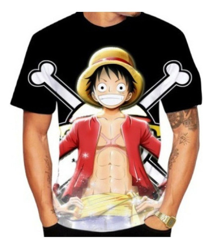 Manga One Piece 3d Impreso Hombre Camiseta Deportiva